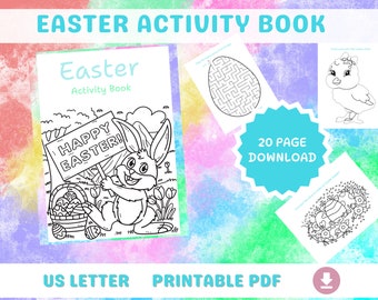 Easter Activity book, coloring, mazes, connect the dots and more.