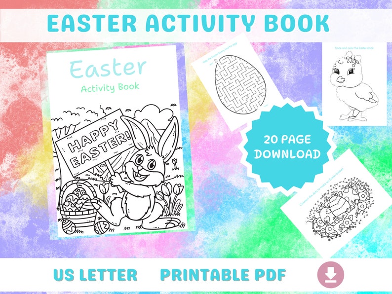 Easter Activity book, coloring, mazes, connect the dots and more. image 1