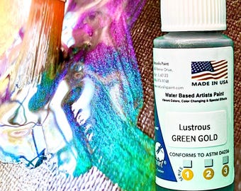 Naturalis Lustrous GOLD GREEN  color changing artists paint