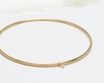 Minimalist Bracelet Gold, Gold Bangle, Bangles, Bangle Bracelet, Stackable Bangles, Dainty Bracelet, Bracelet For Women | The March Bangle