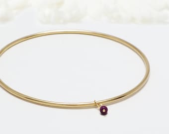 Minimalist Bracelet Gold, Gold Bangle, Bangles, Bangle Bracelet, Stackable Bangles, Dainty Bracelet, Bracelet For Women | The July Bangle