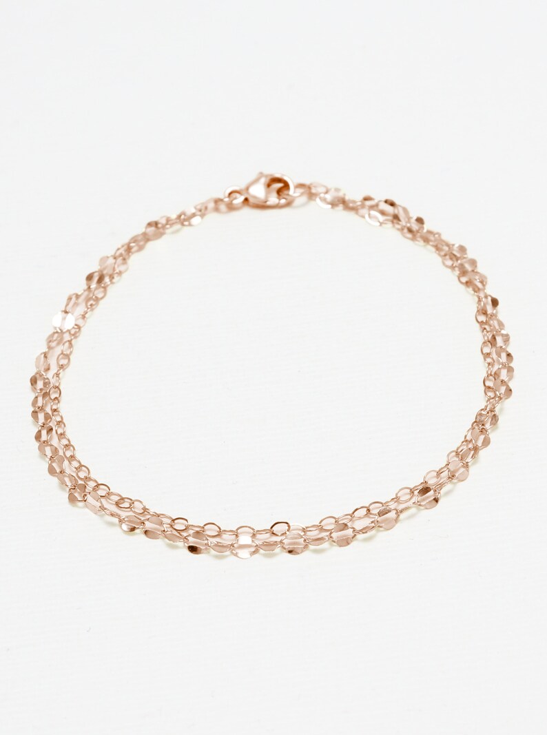 Double Gold Chain Bracelet, Minimalist Chain Bracelet, Layering Bracelet, Silver, Gold Filled, Dainty Bracelet For Women Darling Bracelets image 5