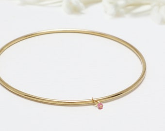 Minimalist Bracelet Gold, Gold Bangle, Bangles, Bangle Bracelet, Stackable Bangles, Dainty Bracelet, Bracelet For Women | October Bangle