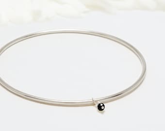 Silver Bangle, Minimalist Bracelet, Bangles, Bangle Bracelet, Stackable Bangles, Dainty Bracelet, Bracelet For Women | Noir-Chic Bangle