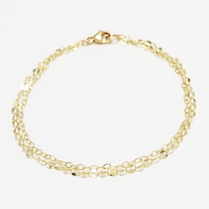 Double Gold Chain Bracelet, Minimalist Chain Bracelet, Layering Bracelet, Silver, Gold Filled, Dainty Bracelet For Women Darling Bracelets image 4