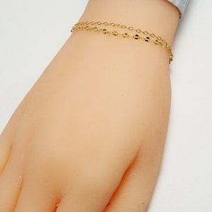 Double Gold Chain Bracelet, Minimalist Chain Bracelet, Layering Bracelet, Silver, Gold Filled, Dainty Bracelet For Women Darling Bracelets image 3