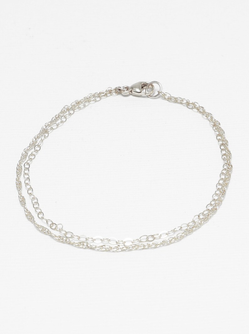 Double Chain Bracelet, Minimalist Bracelet, Layering Bracelet, Dainty Bracelet, Silver, Gold Filled, Bracelet For Women Darling Bracelets image 6