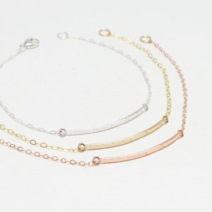 rose gold bracelet, gold bracelet, skinny bar bracelets, bracelets for women, silver bracelets for women, minimalist | Accent Bracelets