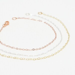 Thin Gold Chain Bracelet, Minimalist Bracelet, Silver Bracelet, Layering Bracelet, 14K Gold Filled, Bracelet For Women | Darling Bracelets