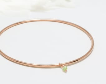 Minimalist Bracelet, Rose Gold Bangle, Bangles, Bangle Bracelet, Stackable Bangles, Dainty Bracelet, Bracelet For Women | The August Bangle