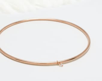 Minimalist Bracelet, Rose Gold Bangle, Bangles, Bangle Bracelet, Stackable Bangles, Dainty Bracelet, Bracelet For Women | The March Bangle