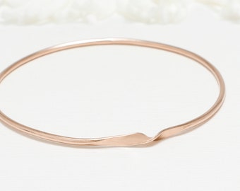 Thin Rose Gold Mobius Bracelet, Minimalist Promise Bangles For Women, Mobius Ring, Thin Mobius Bangle, Promise Bracelets Women| Unity Bangle