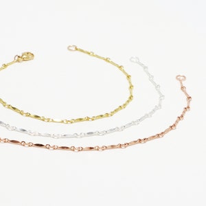 Minimalist Gold Chain Bracelet, Thin Silver Bracelet, Layering Bracelet, 14K Gold Filled, Simple Bracelet For Women | Darling Bracelets