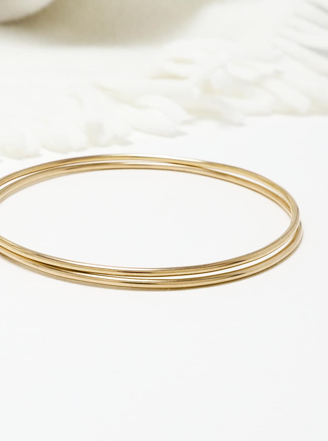 Minimalist Gold Bangle Set Of 2, Thin Gold Filled Bangle Bracelet, Stacking Bangle, Dainty Bracelet, Bangles For Women | Celebration Bangles