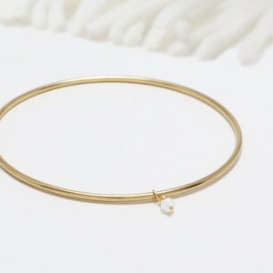 Minimalist Bracelet Gold, Gold Bangle, Bangles, Bangle Bracelet, Stackable Bangles, Dainty Bracelet, Bracelet For Women | The April Bangle