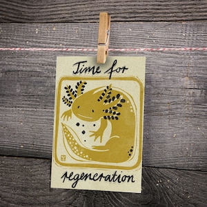 Postkarte Kunstdruck "Axolotl - Time For Regeneration" • A6 A5 A4
