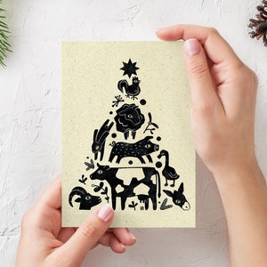 Grußkarte Klappkarte "Farm Animal Tree" • A6 A5 hoch