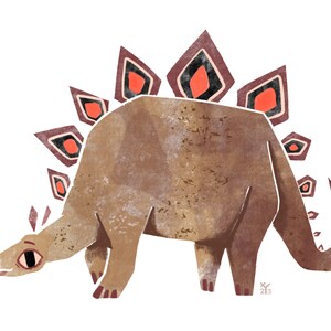Postkarte / Kunstdruck "Stegosaurus" A6 A5 A4 A3 Quadrat
