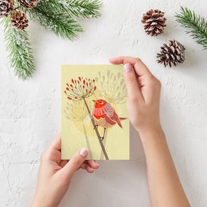 Postkarte Kunstdruck "Winter Robin" • A6 A5 A4 A3