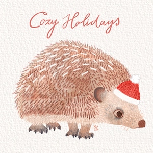 Grußkarte Klappkarte "Cozy Holidays Hedgehog" • A6 quer