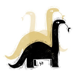 Postkarte / Kunstdruck "Herbivore Dinosaur" A6 A5 A4 A3 Quadrat