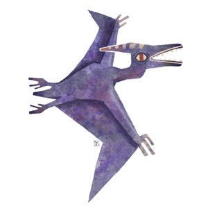 Postkarte / Kunstdruck "Pterodactylus" A6 A5 A4 A3 Quadrat