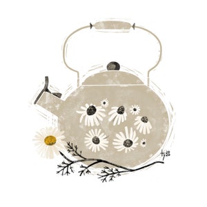Postkarte / Kunstdruck "Chamomile Tea" A6 A5 A4 Quadrat
