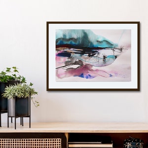 Arte originale firmata, acquerello originale, pittura astratta, paesaggio astratto, arte moderna, acquerello.