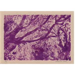 Original Monotypie Kunstdruck, Landschaft, kleinformatige Kunst, Signiertes Kunstwerk, Geschenk