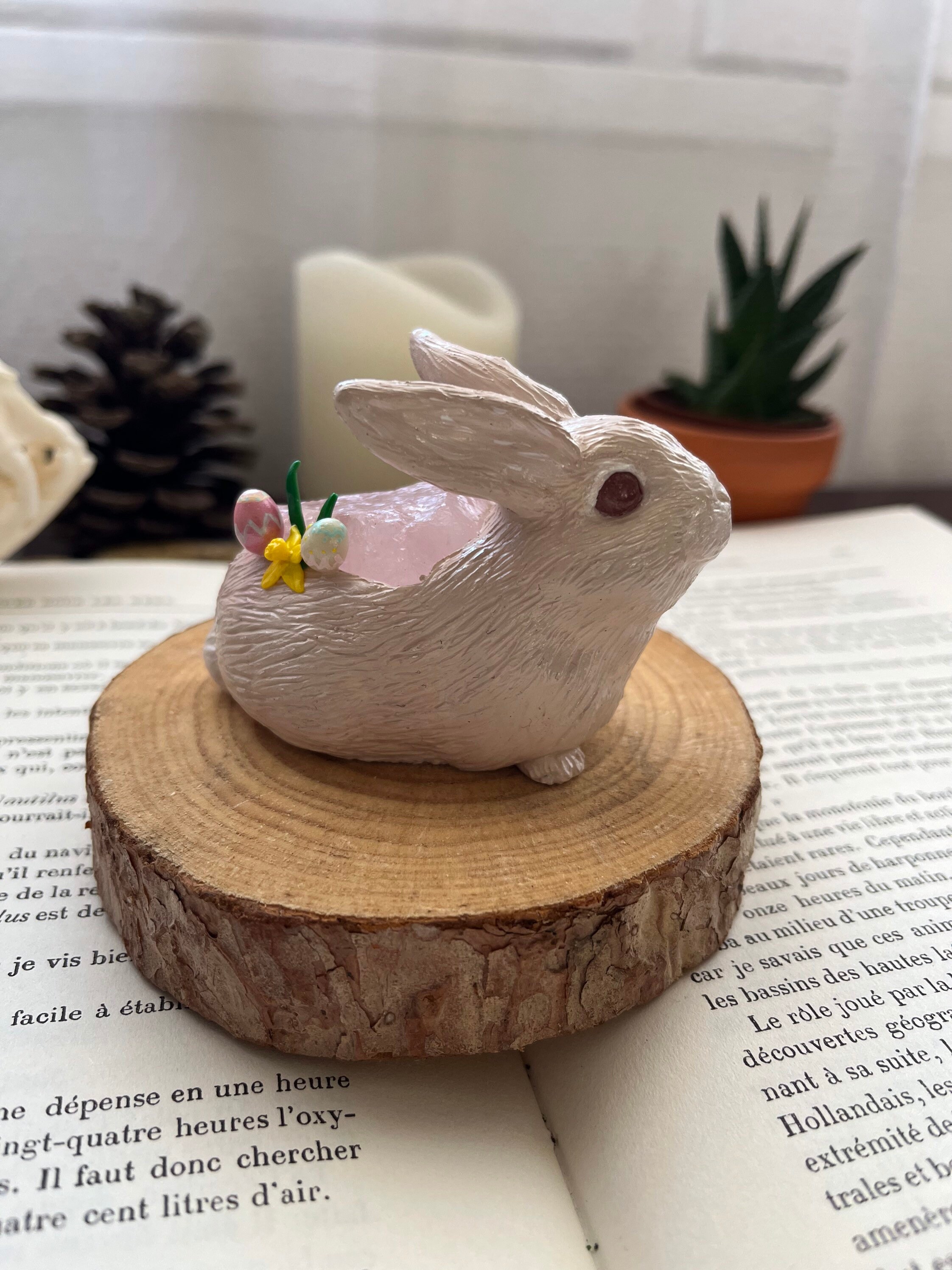 Lapin d'ostara Quartz Rose