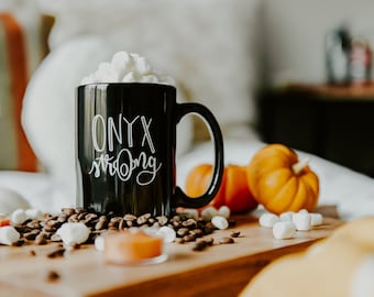 Meredith College Onyx Strong Mug | Meredith College, Meredith Onyx, Onyx Ring, Meredith Angel