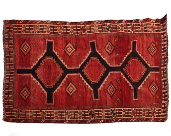 4x8 Antique Handmade Turkish Rug | Hand knotted Rug | Vintage Anatolian Rug | Area Rug for Bedroom, Living Room Rug, and Kitchen Rug-SHR265