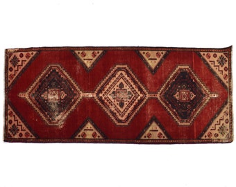 3x9 Antique Handmade Turkish Rug | Hand knotted Rug | Vintage Anatolian Rug | Runner Rug for Bedroom, Living Room, and Kitchen Rug - SHR236