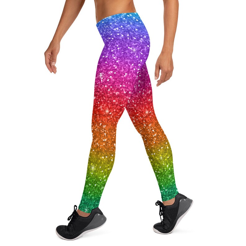 glitter running leggings