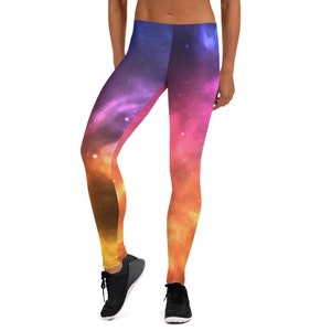 Orange Galaxy Leggings