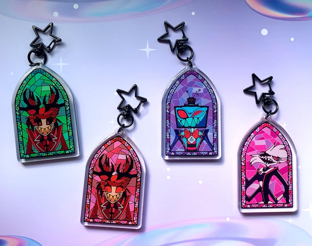Hazbin Hotel | Charms | Keychains | Stained Glass Inspired | Alastor ...