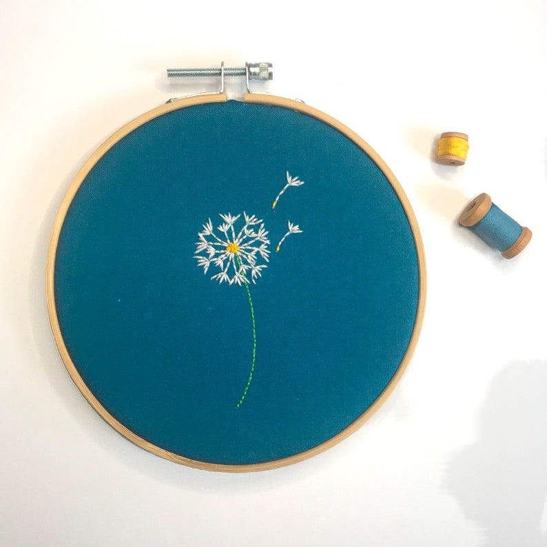 Kit De Broderie Débutant - Set Complet Avec Cadre En Bambou Et Motifs Fleurs (DIY, Activité Créative)