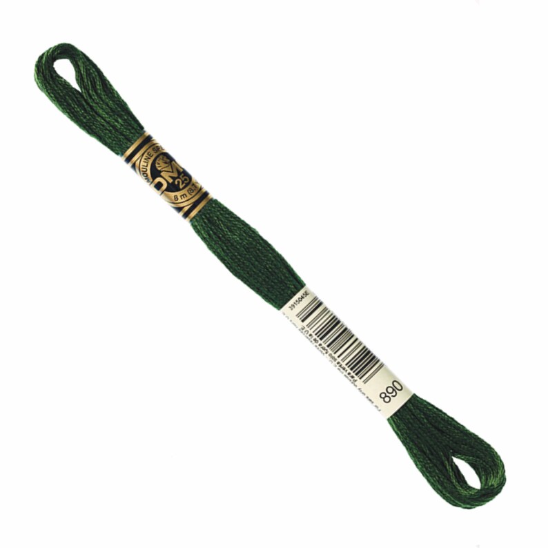 DMC thread embroidery thread dark green embroidery thread DMC 890 embroidery floss green floss Christmas thread 890 thread