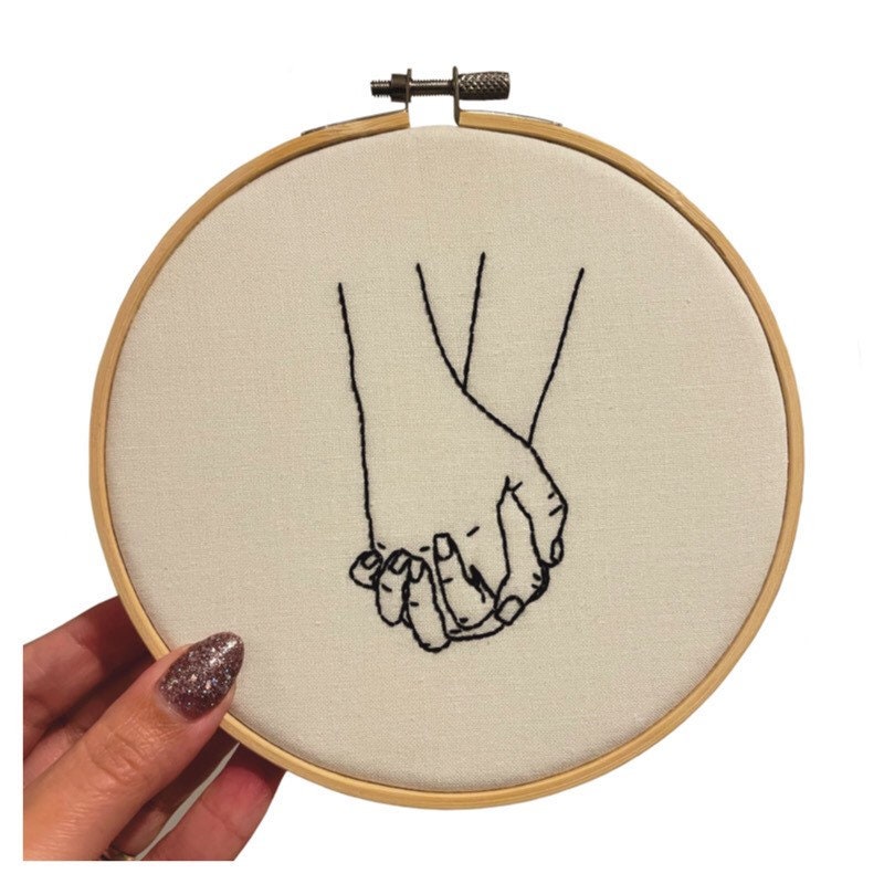 Hands Shape Love Hand Embroidery KIT for Beginners – Artsy Needle