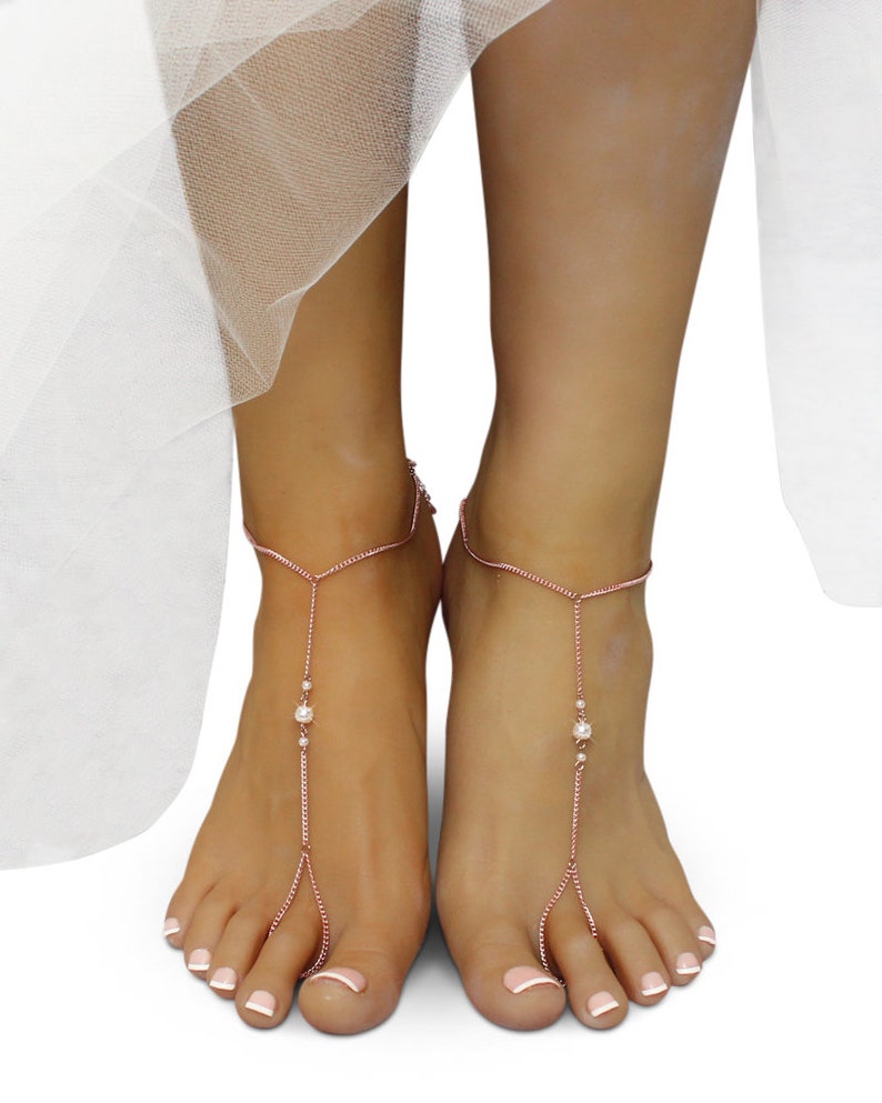 Minimalist Rose Gold Foot Jewelry Rose Gold Anklet Minimal - Etsy