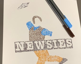 Newsies Handgeschriebene Songtexte Prints