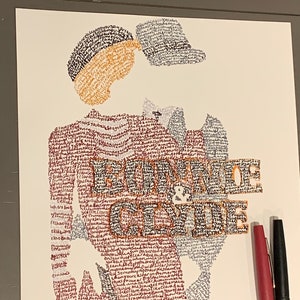 Bonnie and Clyde Handwritten Lyrics Prints