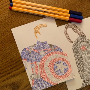 Captain America Handwritten Prints