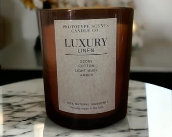 Luxury Linen Candle  | Handpoured and Handcrafted Scented Candle by Prototype Scents