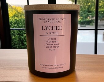 Lychee Rose Scented Candle – Hand Poured, Prototype Scents