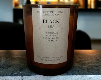 Black Sea Candle | Hand Poured | Scented Candle  | Amber Jar