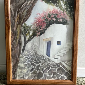 Mykonos, Greece watercolor painting print. “Mykonos”