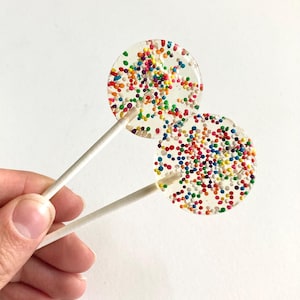 Rainbow Sprinkle Lollipops