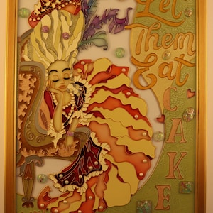 Marie-Antoinette, let them eat cake, Stained Glass Painting by MrHi!