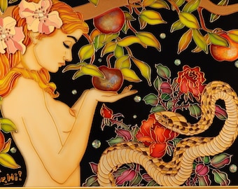 The Temptation of Eve, Stained Glass Painting by Mr.Hi!